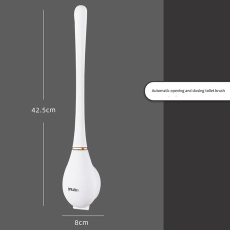 Non perforated wall mounted toilet brush with base, household dead corner cleaning silicone long handle - V.I.P Digital Presence