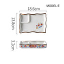 Dumpling plate sushi plate round square plate with soy sauce and vinegar partitioned snack plate ceramic plate for home use - V.I.P Digital Presence