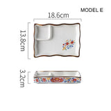 Dumpling plate sushi plate round square plate with soy sauce and vinegar partitioned snack plate ceramic plate for home use - V.I.P Digital Presence