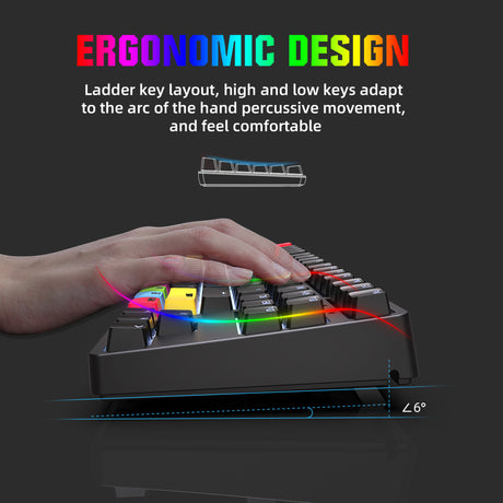 87 key wired mechanical gaming keyboard with red axis for esports and office use, with over 20 types of white light insertable shafts - V.I.P Digital Presence