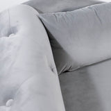 Grey Chaise Lounge Indoor Velvet Lounge Chair for Bedroom with Storage & Pillow Modern Upholstered Rolled Arm Chase Lounge - V.I.P Digital Presence