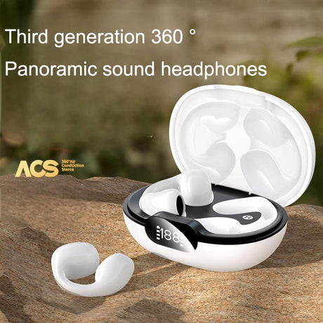 Clip on wireless Bluetooth earphones 5.3 clip on bone conduction sports earphones with ultra long battery life TWS earphones - V.I.P Digital Presence
