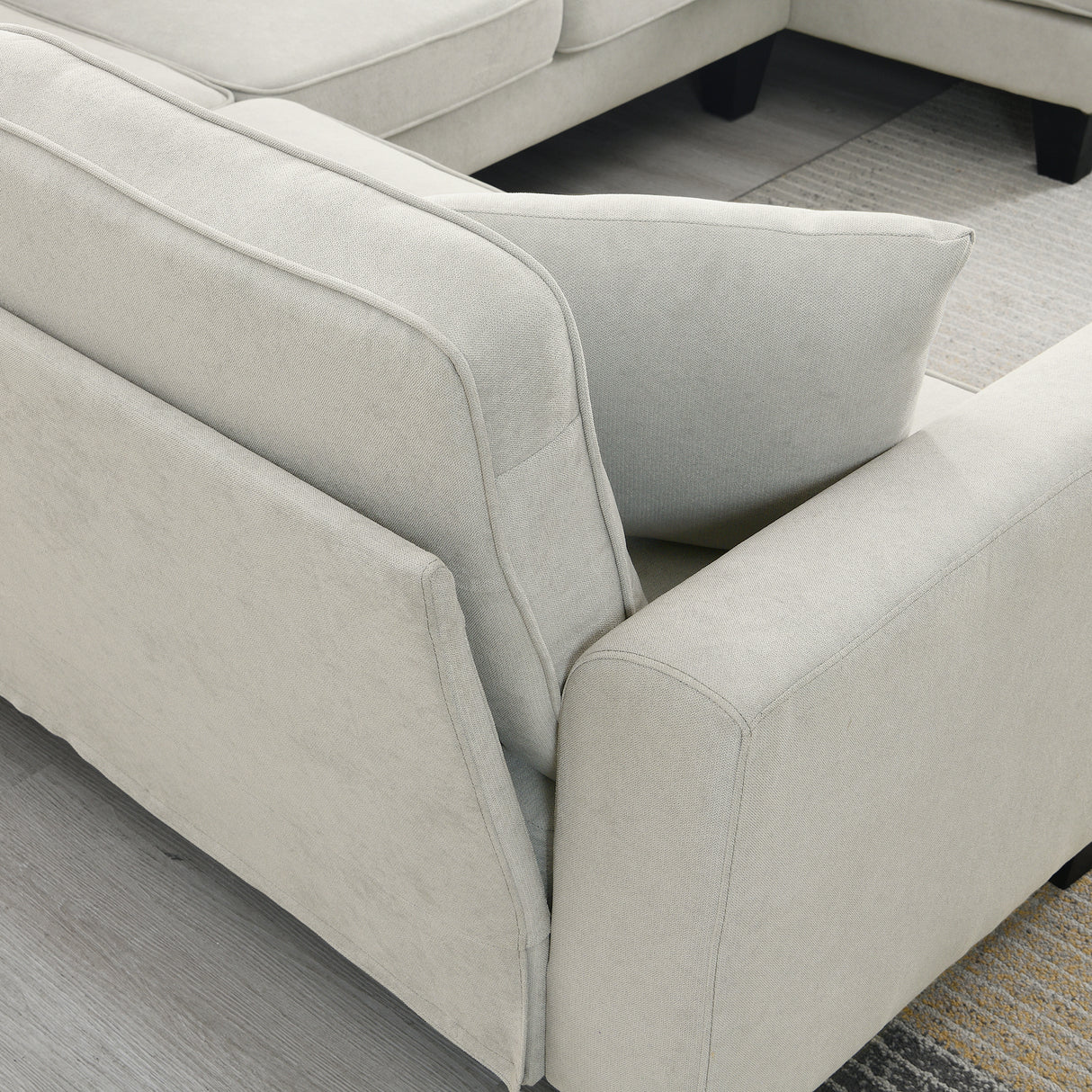 [VIDEO provided] [New] 108*85.5" Modern U Shape Sectional Sofa 7 Seat Fabric Sectional Sofa Set - V.I.P Digital Presence
