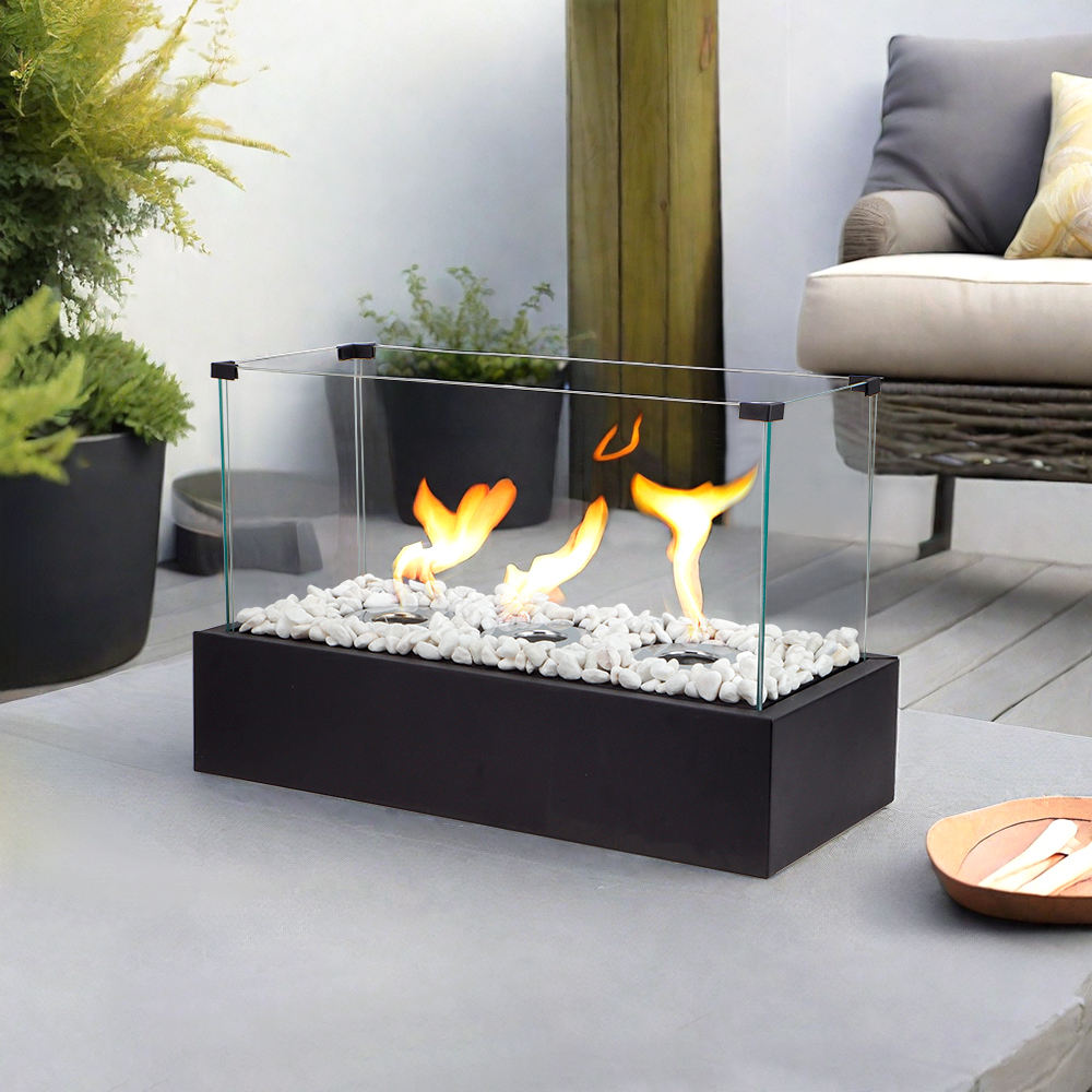 Rectangular three hole alcohol fireplace desktop home real fire heating alcohol lamp outdoor portable stove - V.I.P Digital Presence