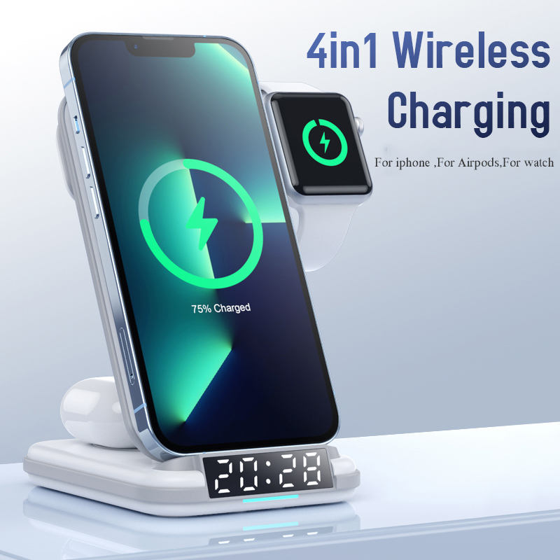 Private Four in One Wireless Charging Stand up Desktop Clock Wireless Charger Suitable for iPhone 13/14 - V.I.P Digital Presence