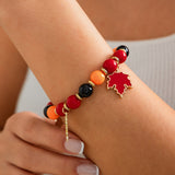 Thanksgiving Creative Maple Leaf Pendant Alloy Bracelet Personalized Letter Pumpkin Bead Bracelet - V.I.P Digital Presence