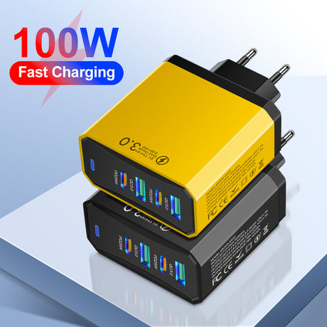 Four in one 2USB+2PD mobile phone charger, tablet plug, European, American and British standard super fast charging - V.I.P Digital Presence