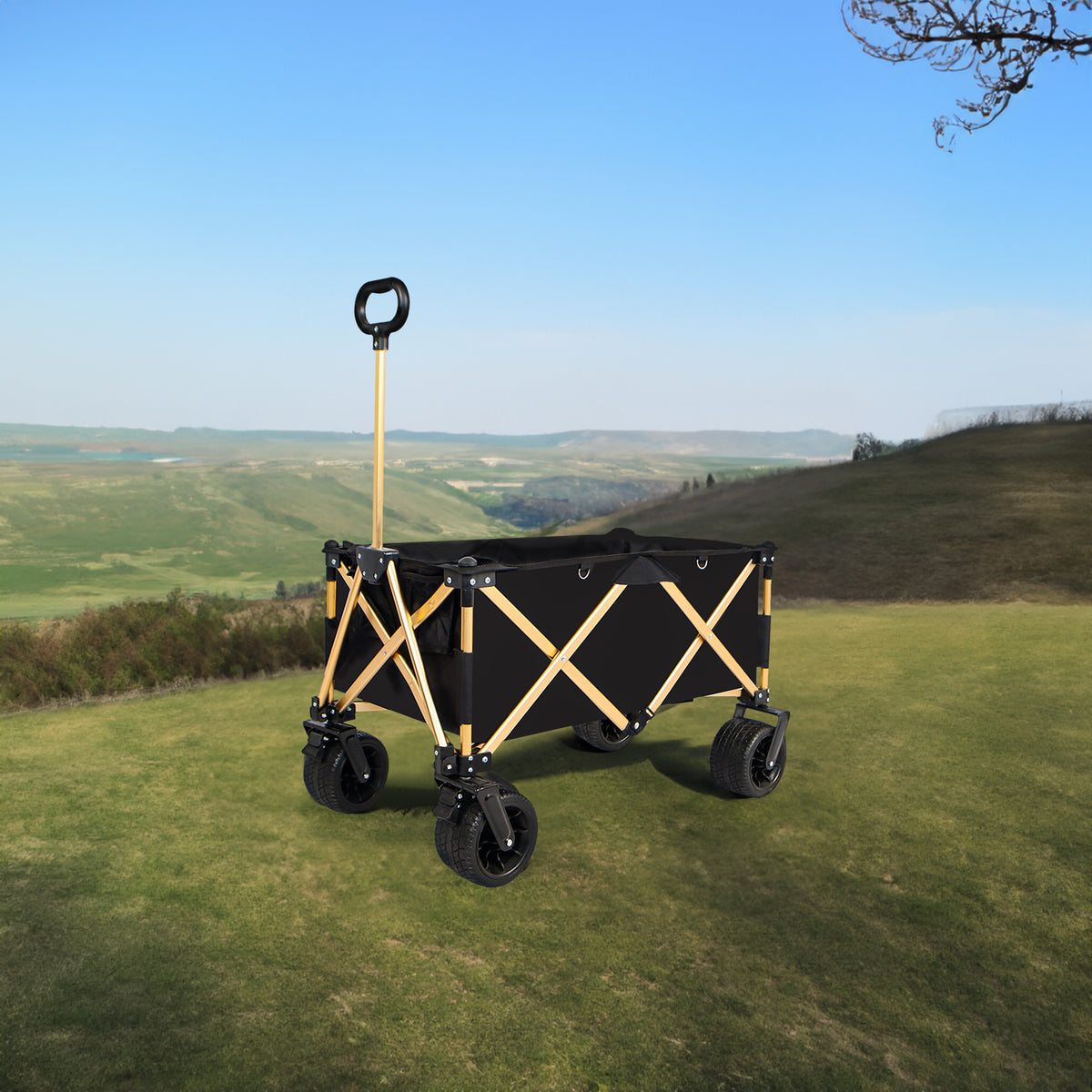 Folding Wagon Heavy Duty Utility Beach Wagon Cart for Sand with Big Wheels - V.I.P Digital Presence