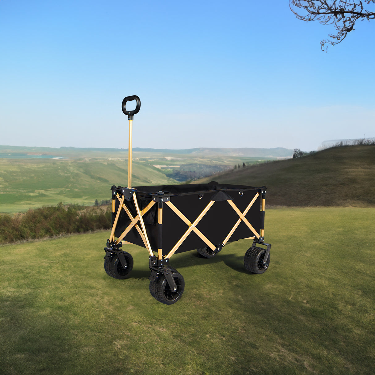 Folding Wagon Heavy Duty Utility Beach Wagon Cart for Sand with Big Wheels - V.I.P Digital Presence
