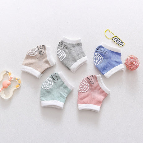 3 pairs of cotton children's knee pads, autumn glue dispensing, anti slip baby knee pads, mesh breathable exercise, baby crawlin - V.I.P Digital Presence