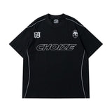 Letter printed short sleeved T-shirt men's loose sportswear American fashion brand niche summer round neck T-shirt top - V.I.P Digital Presence