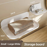 New Foldable Punch - Free Wall - mounted Plastic Floating Shelf for Bathroom and Toilet, Ideal for Towel and Clothes Storage - V.I.P Digital Presence