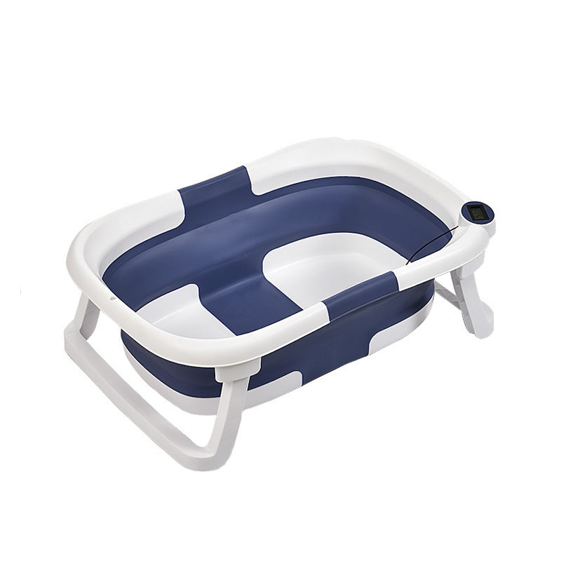 Children's lying Bathtub Portable Folding Plastic Household Newborn Baby care Small size baby tubs three fold bathtub with temperature display - V.I.P Digital Presence