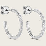 Inlaid Moissanite 925 Sterling Silver C-Hoop Earrings - V.I.P Digital Presence