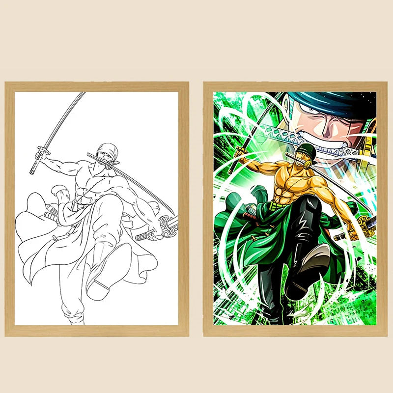One Piece Creative Photo Frame Night Light Toy Anime Character Luffy Zoro Night Light Bedside Decoration Painting Christmas Gift - V.I.P Digital Presence