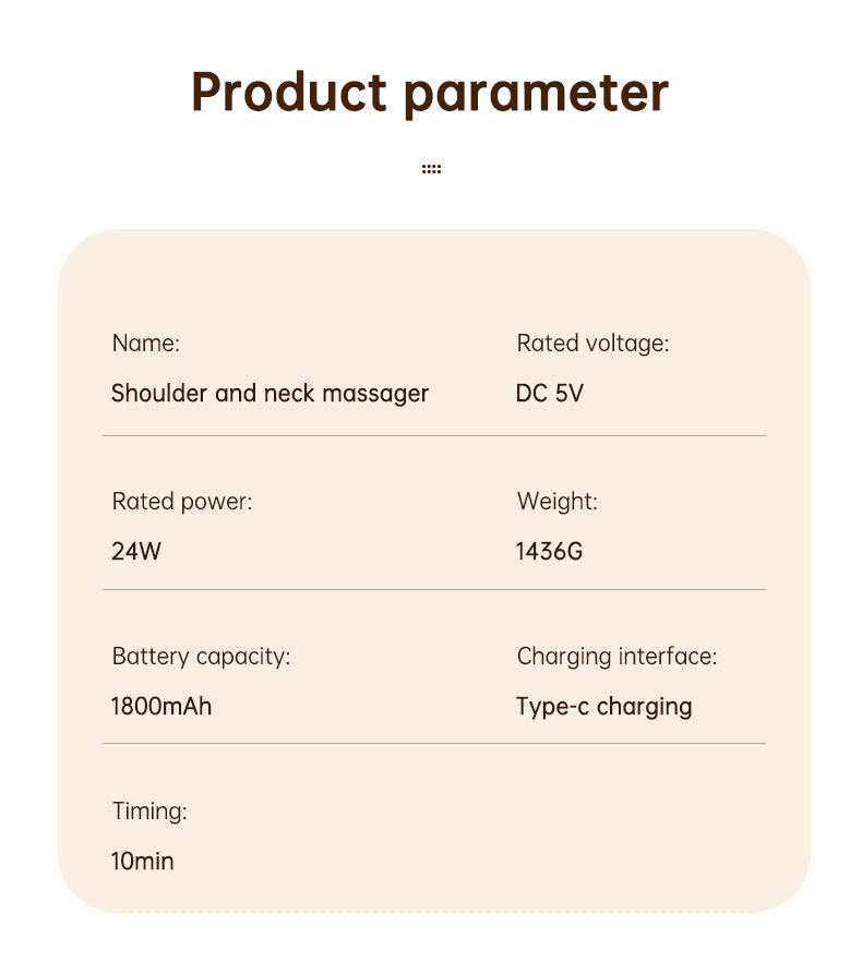 USB-C Rechargeable Kneading Massage Hot Compress Shiatsu Back Shoulder Neck Massager for Pain Relief - V.I.P Digital Presence