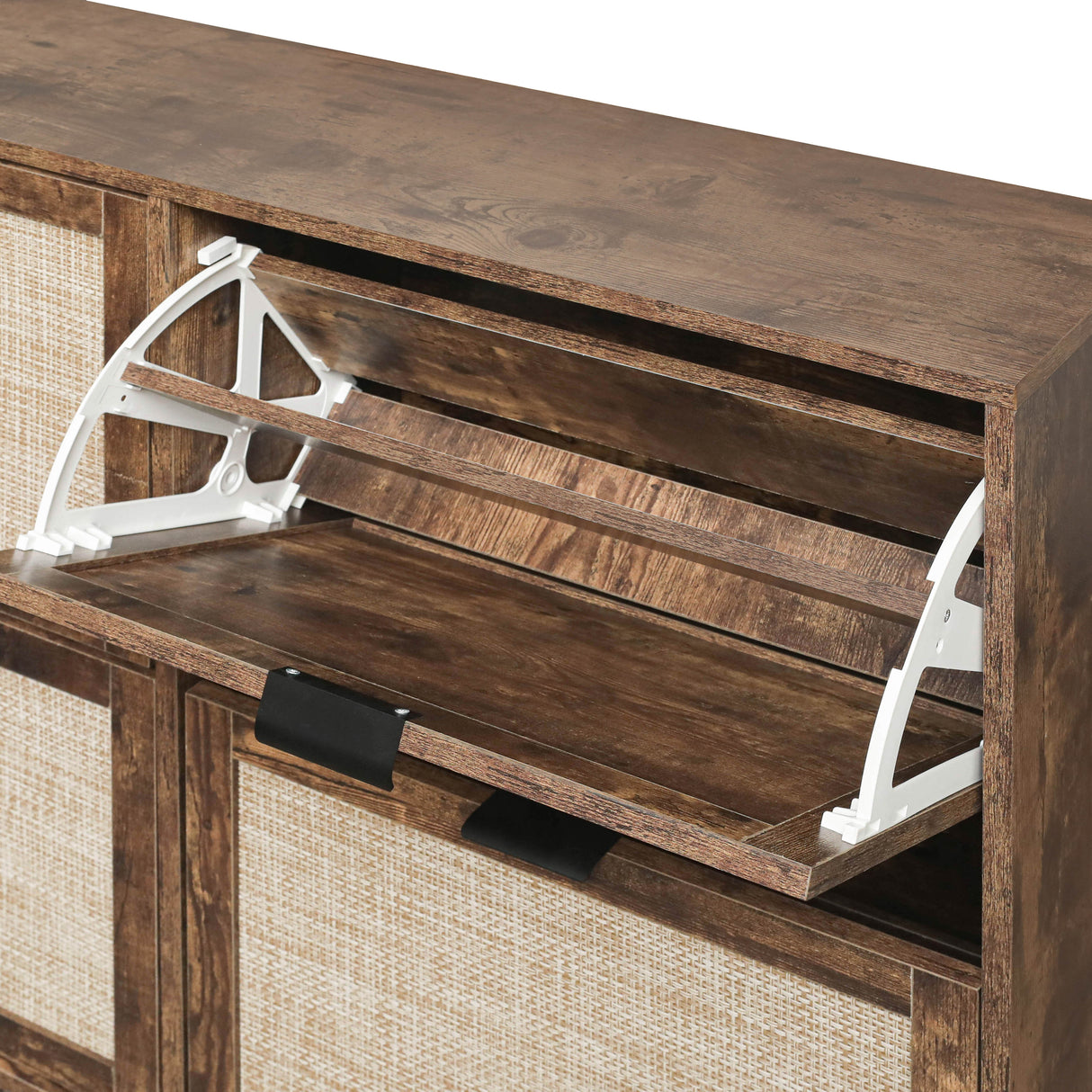 4 Door Shoe Rack, Freestanding Modern Shoe Storage Cabinet, for Entryway - V.I.P Digital Presence