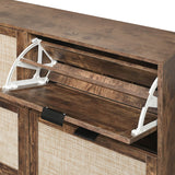 4 Door Shoe Rack, Freestanding Modern Shoe Storage Cabinet, for Entryway - V.I.P Digital Presence