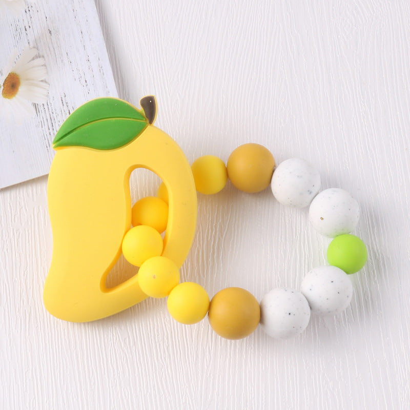 Pulsera de frutas con dibujos animados para bebé, pulsera molar, juguete de dentición para bebé, masticable, chicle 
