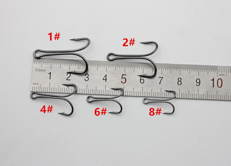 Rompin 50pcs/lot 9908 Double Fishing Hooks Small Fly Tying Double Dual Fishing Hook For Jig Size 1 2 4 6 8 - V.I.P Digital Presence