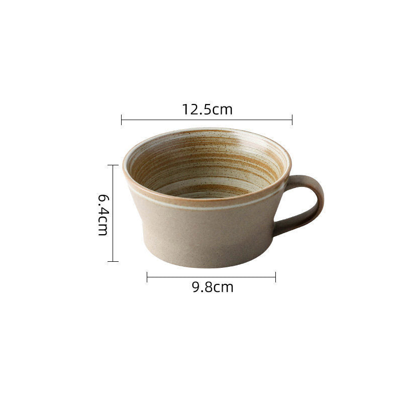 Coarse pottery coffee cup and plate set creative handmade retro coffee cup artistic cup plate milk cup - V.I.P Digital Presence