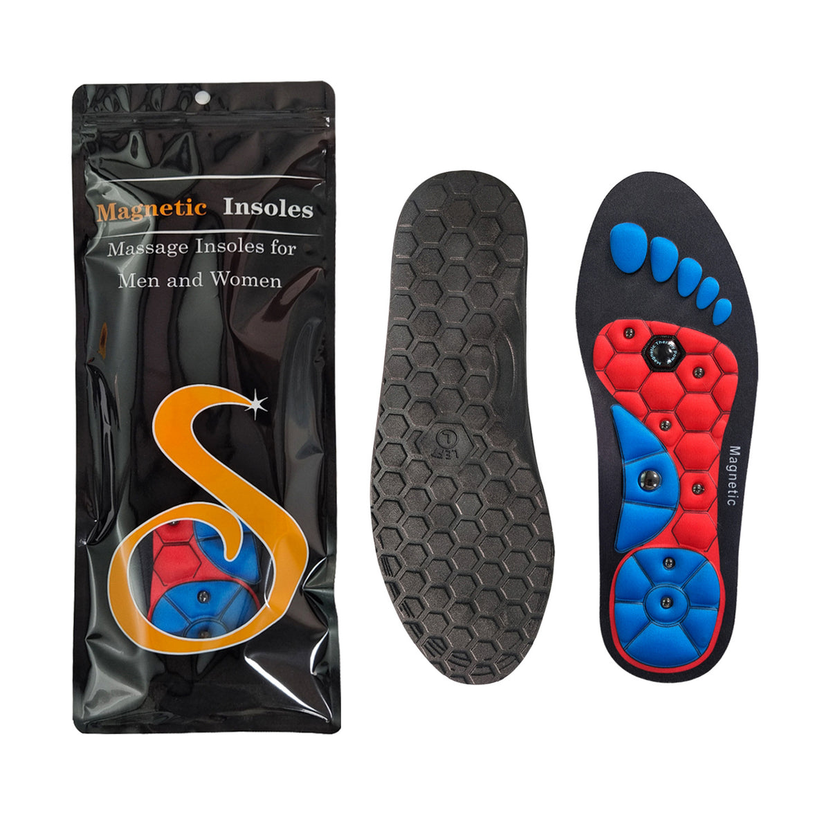 Magnetic therapy sports insoles for foot massage, weight loss, acupressure, anti - fatigue and healthcare - V.I.P Digital Presence