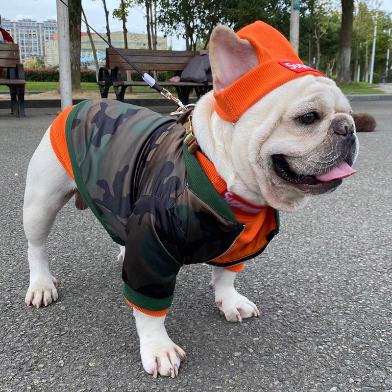 Pet Clothing Trendy Brand Street Dog Clothes Fighting Teddy Schnauzer Bottom Coat Hat Set - V.I.P Digital Presence