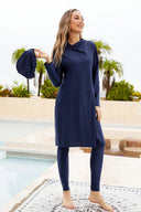 Cap, Long Sleeve Hooded Top and Pants Swim Set - V.I.P Digital Presence