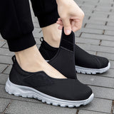 Elderly shoes men's chubby feet swollen feet, special health shoes sports shoes single buckle with dad's shoe mesh - V.I.P Digital Presence