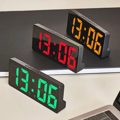 Multifunctional LED Digital Clock: Features number display, color nightlight, temp, calendar, alarm. Large size, backlit, great - V.I.P Digital Presence