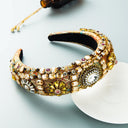 Hair Hoop Baroque Court Style Heavy Industry Full Drill Hoop Thickened Sponge Embroidery Wide-Brimmed Prom Hair Accessories - V.I.P Digital Presence