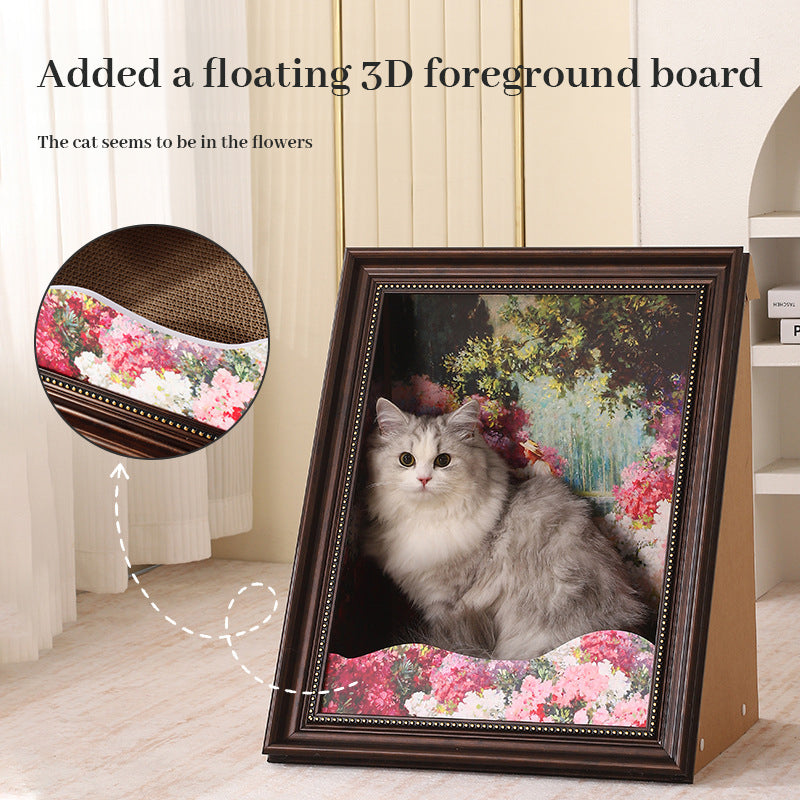 3D Mona Lisa Cat Scratcher with Removable Oil Painting Frame - V.I.P Digital Presence