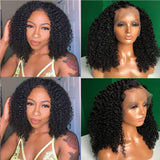 Wig Female Curly Hair Black Small Curly Curly Wig High Temperature Silk Chemical Fiber Front Lace Headgear - V.I.P Digital Presence