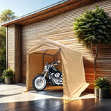 7x8 ft Outdoor Portable Gazebo Storage Shelter Shed with 2 Roll up Zipper Doors & Vents Carport - V.I.P Digital Presence