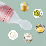 Cuchara para pasta de arroz Disney Baby, biberón de leche de silicona suave, suplemento alimenticio para bebés, cuchara para apretar, cuchara para alimentar fideos de arroz