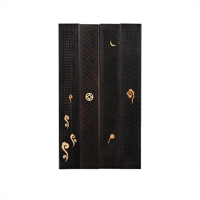 Wooden thread incense box, black sandalwood inlaid with boxwood, sleeping incense burner, incense burner, household indoor agarw - V.I.P Digital Presence
