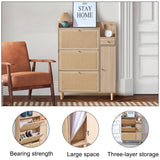 Modern minimalist storage cabinet MDF bed top cabinet Japanese rattan shoe cabinet, small home furniture - V.I.P Digital Presence