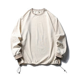 Trendy American Style Loose Long Sleeve T-Shirt for Men and Women, Breathable Quick-Dry Sun Protection with Drawstring Hem Round Neck Top - V.I.P Digital Presence