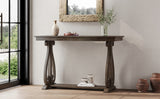 48-Inch Rustic Vintage Console Table --- Farmhouse Style Entryway Table with Open Shelf and Sturdy Construction (Walnut) - V.I.P Digital Presence