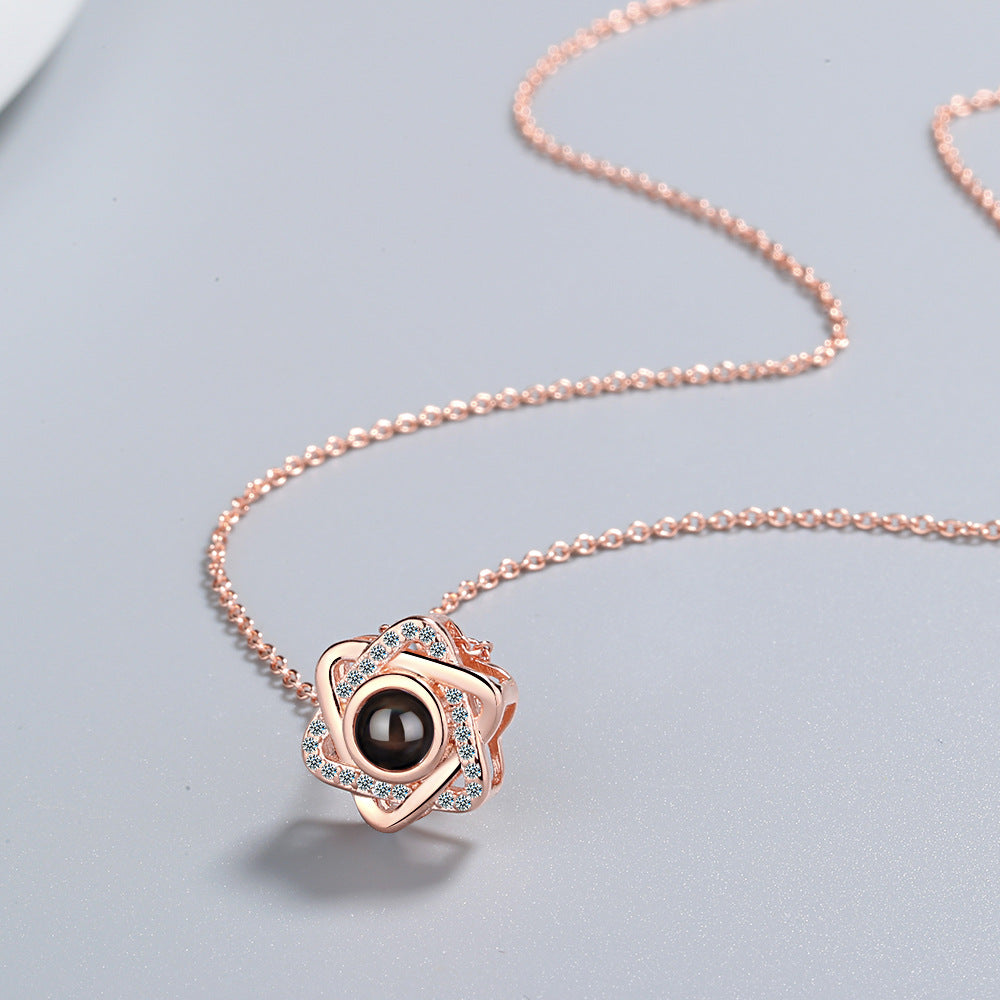 Necklace, female star pendant, 100 language projection, memories of love, short collarbone chain - V.I.P Digital Presence