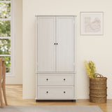 70 inch high kitchen pantry storage cabinet with 2 drawers and 3 shelves, large storage cabinet (antique white) - V.I.P Digital Presence