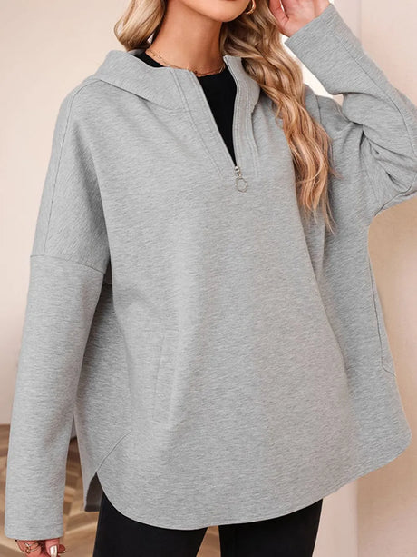 Quarter Zip Long Sleeve Hoodie - V.I.P Digital Presence