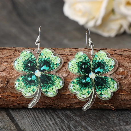 Lucky Clover Acrylic Dangle Earrings - V.I.P Digital Presence