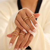 Zircon fine ring stackable accessory niche and simple titanium steel PVD plated ring for women - V.I.P Digital Presence