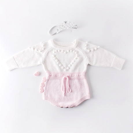 Baby handmade love sweater, knitted sweater, long sleeved jumpsuit, bag, buttocks, sweatshirt, crawling suit - V.I.P Digital Presence