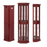 Corner Curio cabinet with illuminated glass display stand and tempered glass door, with adjustable bracket and light bulb - V.I.P Digital Presence
