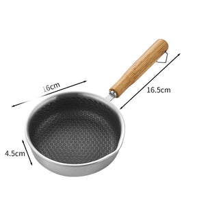 Stainless steel flat bottomed frying pan, non stick pan, deepening multifunctional mini frying pan for steak and eggs, small fry - V.I.P Digital Presence