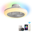 18" Smart LED Bladeless Ceiling Fans Remote with Alexa/Google, Modern Flush Mount RGB Ceiling Fan for Bedroom - V.I.P Digital Presence