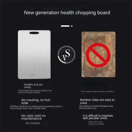 304 Stainless Steel Panel and Chopping Board Kitchen Household Thickened Double Sided Cutting Board Block Kneading Dough Board - V.I.P Digital Presence