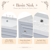 36'' Bathroom Vanity with Medicine Cabinet, Modern Mirror Cabinet with Adjustable Shelf, Bathroom Storage Cabinet with 4 Drawers - V.I.P Digital Presence